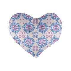 Abstract Pattern Geometric Backgrounds   Standard 16  Premium Flano Heart Shape Cushions by Eskimos