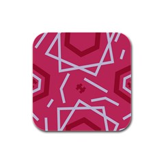 Abstract Pattern Geometric Backgrounds   Rubber Square Coaster (4 Pack) by Eskimos