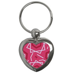 Abstract Pattern Geometric Backgrounds   Key Chain (heart) by Eskimos