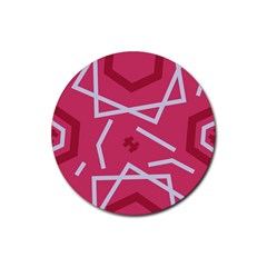 Abstract Pattern Geometric Backgrounds   Rubber Coaster (round) by Eskimos