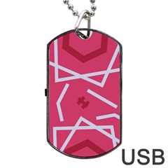 Abstract Pattern Geometric Backgrounds   Dog Tag Usb Flash (one Side) by Eskimos