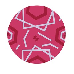 Abstract Pattern Geometric Backgrounds   Mini Round Pill Box by Eskimos