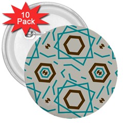 Abstract pattern geometric backgrounds   3  Buttons (10 pack) 