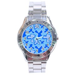 Abstract Pattern Geometric Backgrounds   Stainless Steel Analogue Watch by Eskimos