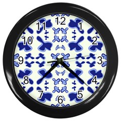 Abstract Pattern Geometric Backgrounds   Wall Clock (black) by Eskimos