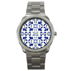 Abstract Pattern Geometric Backgrounds   Sport Metal Watch by Eskimos