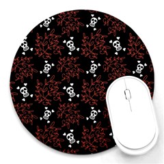 Red Skulls Round Mousepads by Sparkle