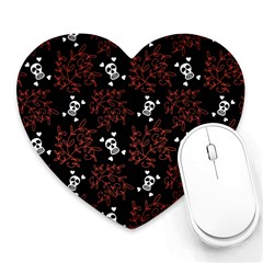 Red Skulls Heart Mousepads by Sparkle