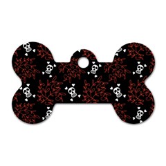 Red Skulls Dog Tag Bone (one Side) by Sparkle