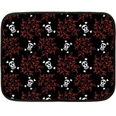 Red Skulls Fleece Blanket (mini) by Sparkle