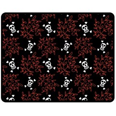 Red Skulls Fleece Blanket (medium)  by Sparkle