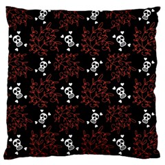 Red Skulls Large Cushion Case (two Sides) by Sparkle