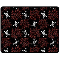 Red Skulls Double Sided Fleece Blanket (medium)  by Sparkle