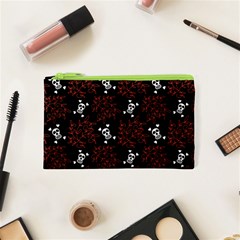 Red Skulls Cosmetic Bag (xs) by Sparkle