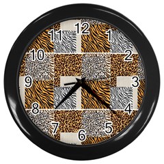 Animal Skin Pattern Wall Clock (black) by Sparkle