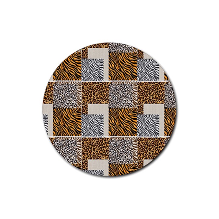 Animal Skin Pattern Rubber Coaster (Round)