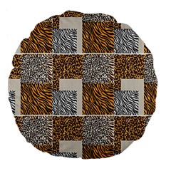 Animal Skin Pattern Large 18  Premium Flano Round Cushions by Sparkle