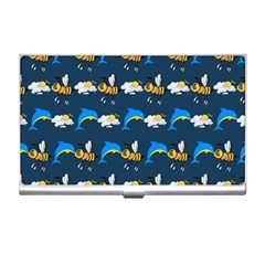 Dolphins Bees Pattern Business Card Holder by Sparkle