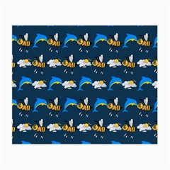 Dolphins Bees Pattern Small Glasses Cloth (2 Sides) by Sparkle