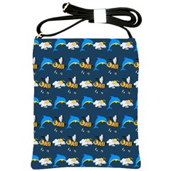 Dolphins Bees Pattern Shoulder Sling Bag by Sparkle