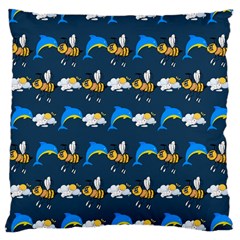 Dolphins Bees Pattern Large Cushion Case (one Side) by Sparkle