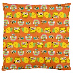 Minionspattern Large Flano Cushion Case (one Side) by Sparkle