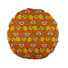 Minionspattern Standard 15  Premium Flano Round Cushions by Sparkle