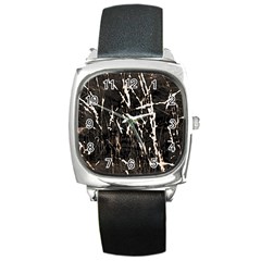 Abstract Light Games 2 Square Metal Watch