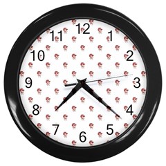 Weird Fantasy Bird Drawing Motif Pattern Wall Clock (black) by dflcprintsclothing