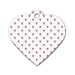 Weird Fantasy Bird Drawing Motif Pattern Dog Tag Heart (one Side)