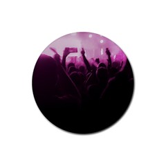 Music Concert Scene Rubber Round Coaster (4 Pack)