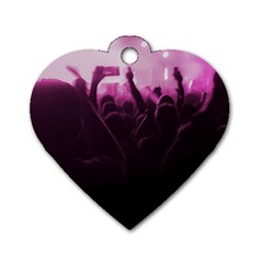 Music Concert Scene Dog Tag Heart (two Sides) by dflcprintsclothing