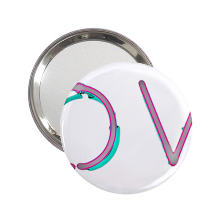 Pop Art Neon Love Sign 2.25  Handbag Mirrors