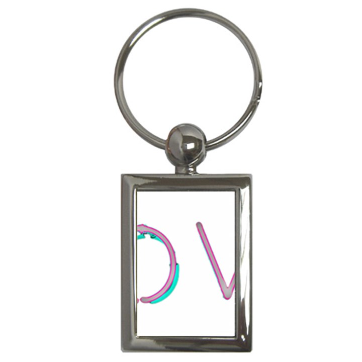 Pop Art Neon Love Sign Key Chain (Rectangle)