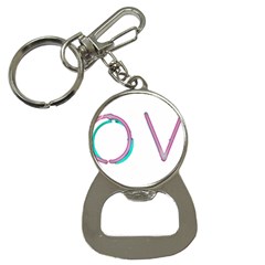 Pop Art Neon Love Sign Bottle Opener Key Chain by essentialimage365