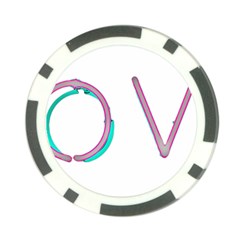 Pop Art Neon Love Sign Poker Chip Card Guard by essentialimage365