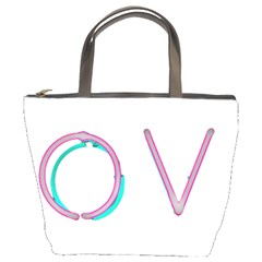 Pop Art Neon Love Sign Bucket Bag by essentialimage365