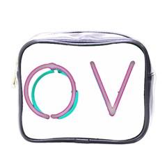 Pop Art Neon Love Sign Mini Toiletries Bag (one Side) by essentialimage365