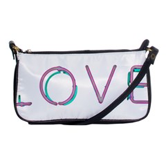 Pop Art Neon Love Sign Shoulder Clutch Bag by essentialimage365