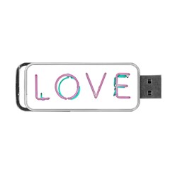 Pop Art Neon Love Sign Portable Usb Flash (one Side) by essentialimage365