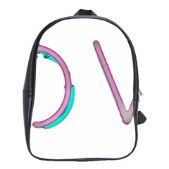 Pop Art Neon Love Sign School Bag (xl) by essentialimage365