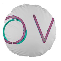 Pop Art Neon Love Sign Large 18  Premium Flano Round Cushions by essentialimage365