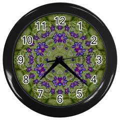 Retro And Tropical Paradise Artwork Wall Clock (black) by pepitasart