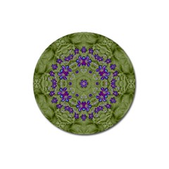 Retro And Tropical Paradise Artwork Magnet 3  (round) by pepitasart