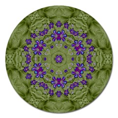 Retro And Tropical Paradise Artwork Magnet 5  (round) by pepitasart