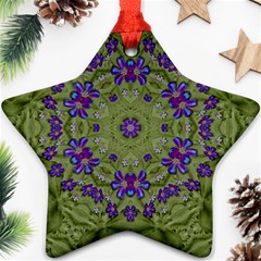 Retro And Tropical Paradise Artwork Star Ornament (two Sides) by pepitasart