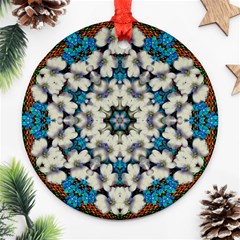 Paradise Flowers And Candle Light Ornament (round) by pepitasart