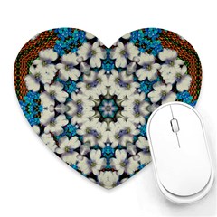 Paradise Flowers And Candle Light Heart Mousepads by pepitasart