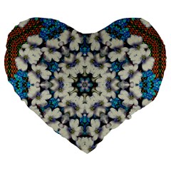 Paradise Flowers And Candle Light Large 19  Premium Heart Shape Cushions by pepitasart