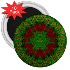 Peacock Lace So Tropical 3  Magnets (10 Pack)  by pepitasart